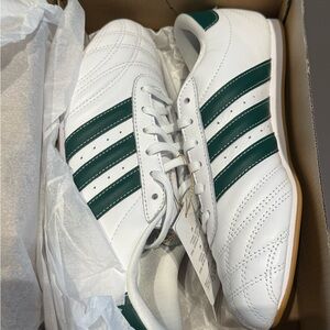 Brand New in box Adidas Taekwondo White and Dark Green Sneakers / Size 6.5W/5.5Y